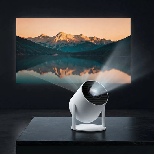 Mini Portable Smart Projector - 4K Wifi 6 BT 5.4 with Built-In Apps