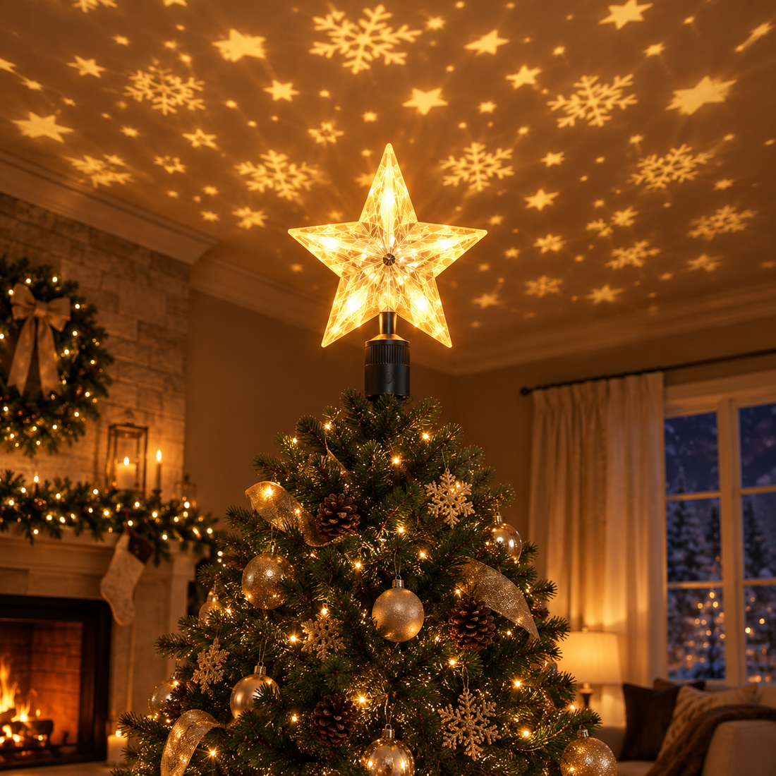 Starlight Projection Tree Topper