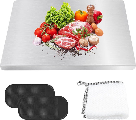 Stainless Steel Cutting Board with Lip for Kitchen,15.7 X 11.8 In